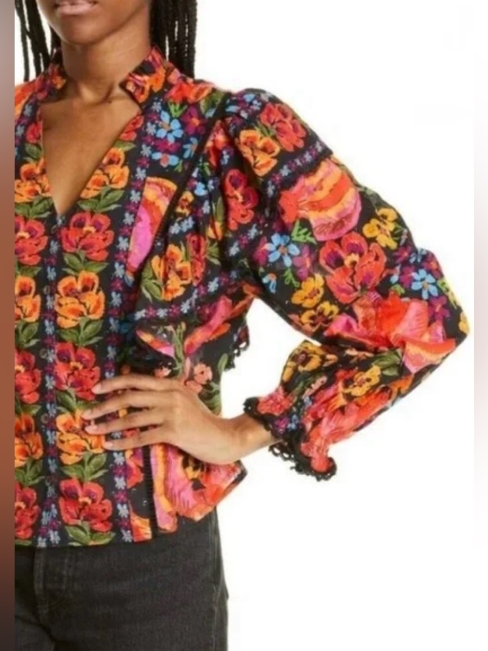 Farm Rio Red Spring Bananas Blouse - Picture 2 of 11